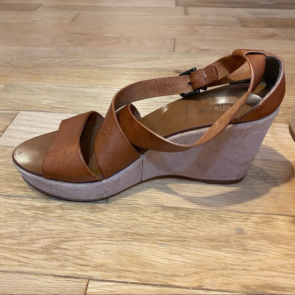 J. Crew Marguerite Strap leather Platform Wedge Sandals In Brown size 9 - Picture 10 of 13